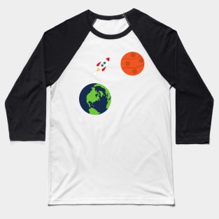 Earth to Mars Space Travel Baseball T-Shirt